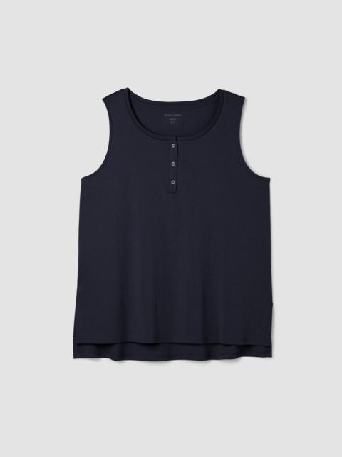 EILEEN FISHER Organic Cotton Interlock Henley Sleep Tank