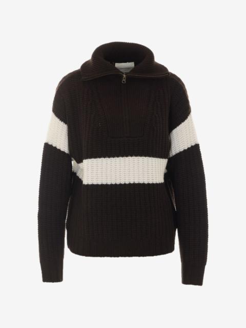 LISA YANG Mavis striped half-zip sweater