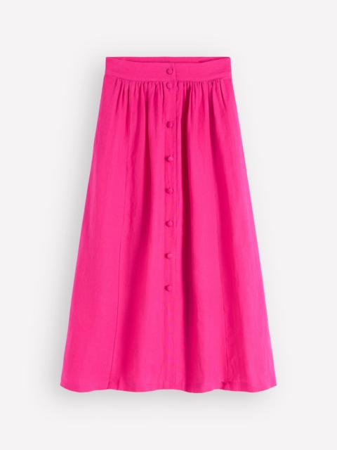 BODEN Emma Linen Maxi Skirt-Pink Peony