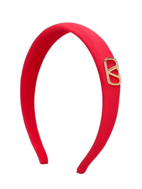 Valentino V logo silk headband