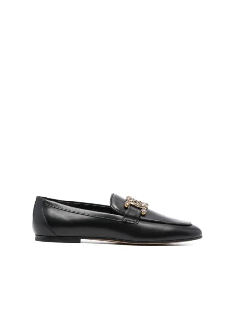 Catena crystal-embellished leather loafers