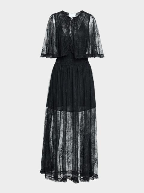 AKNVAS Tissy Lace Cape Gown