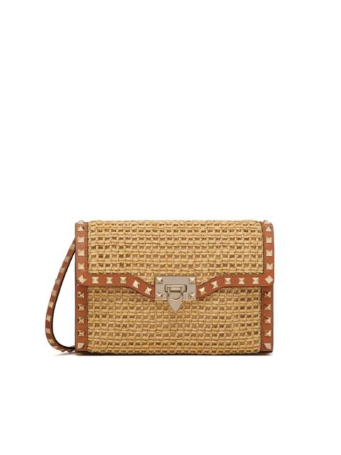 Valentino Rockstud raffia shoulder bag