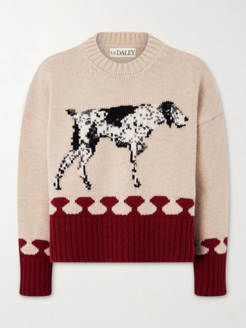 S.S.DALEY Intarsia-knit Wool Sweater