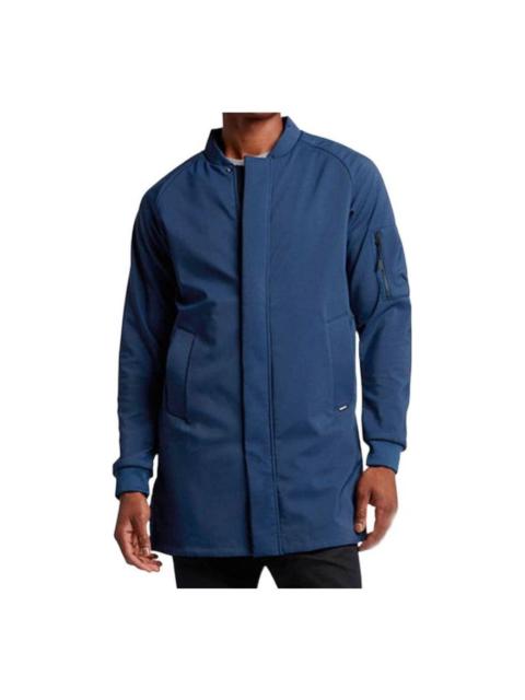 Nike Nike Sleeve Zipper Pocket Detail Solid Color Stand Collar Jacket Men's Blue 822239-423
