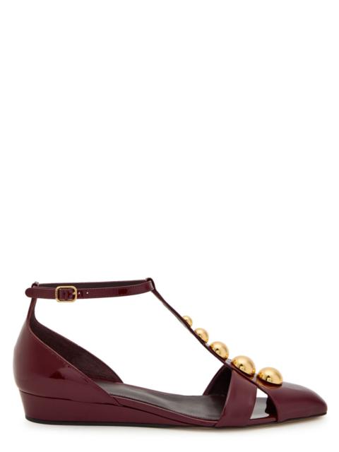 Chloé Chloe Cleia Stud-embellished Patent Leather Sandals