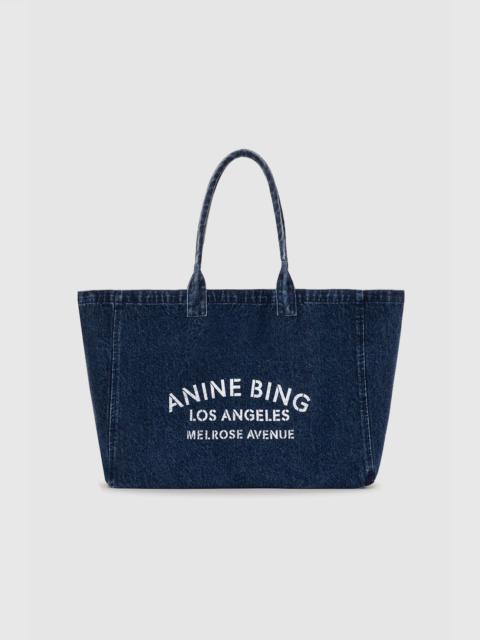 ANINE BING Leo Denim Tote - Ink Blue