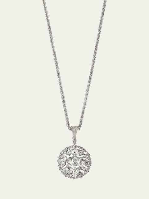Buccellati Ramage 18K White Gold Diamond Pendant Necklace