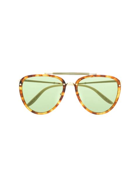 GUCCI tortoiseshell-effect pilot sunglasses