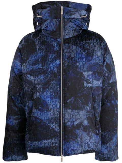 logo-jacquard padded jacket