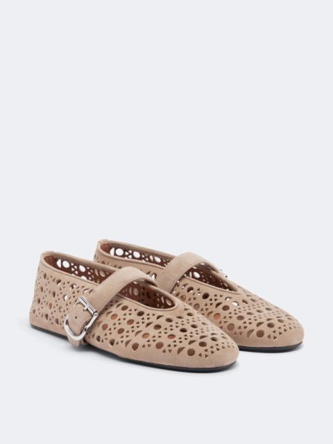 Alaïa Vienne suede Mary Jane flats