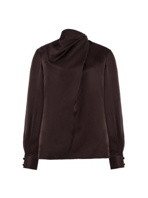 GABRIELA HEARST Marcela Draped Silk Top brown