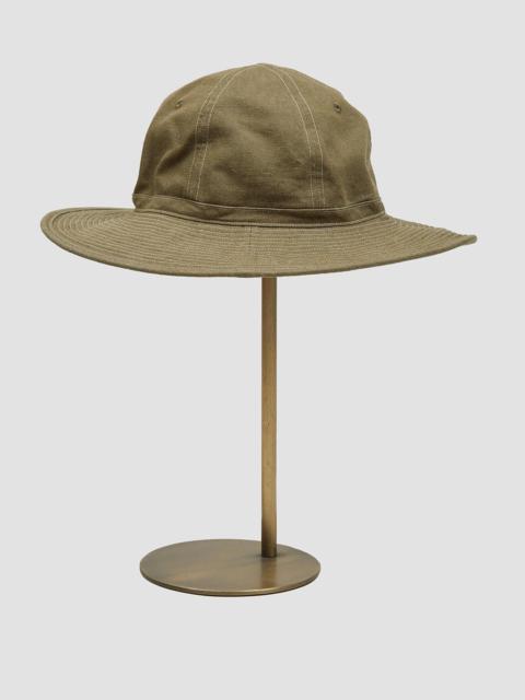 Nigel Cabourn Deck Hat In Green Denim