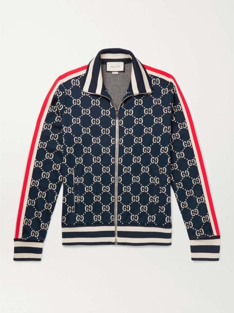 GUCCI Striped Logo-Intarsia Cotton Track Jacket