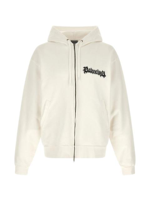 BALENCIAGA graphic-print zip-up hoodie
