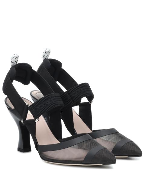 FENDI Colibrì mesh slingback pumps