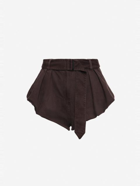 MAGDA BUTRYM Flared denim shorts in brown