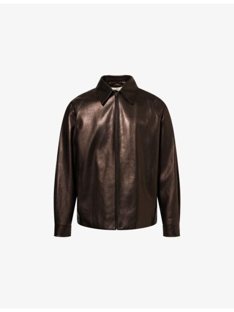 The Row Mount Raglan-Sleeve Leather Jacket