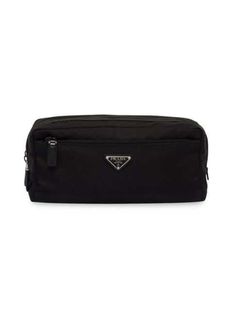 Prada Re-Nylon and Saffiano Leather Travel Pouch - Black