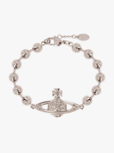 Vivienne Westwood THAMES MINI BAS RELIEF BRACELET | WHITE/SILVER