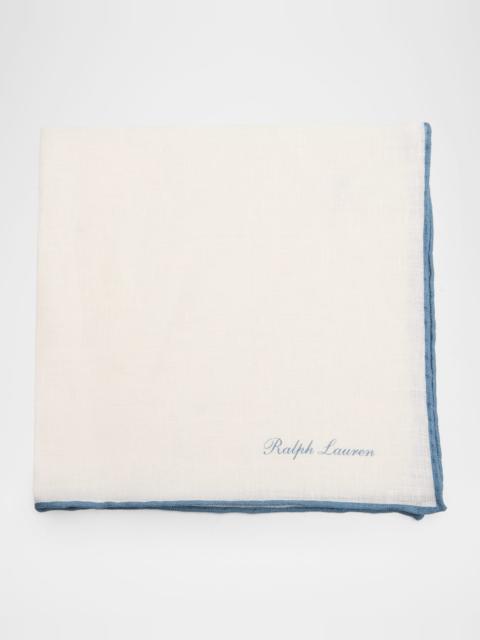 Ralph Lauren Men's Tipped Linen Pocket Square