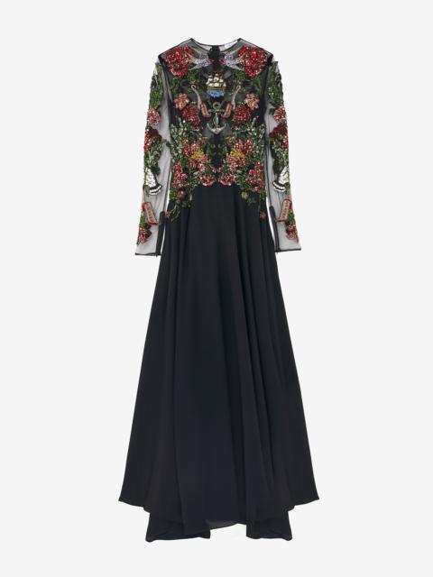 Alexander McQueen Tattoo Embroidery Evening Dress