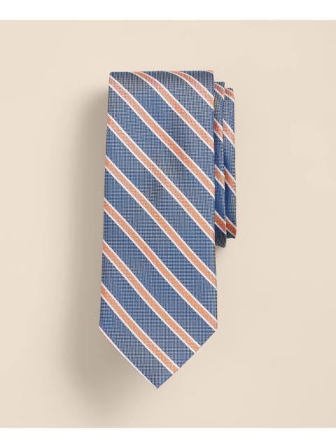 Brooks Brothers Silk Oxford-Weave Outline Stripe Tie