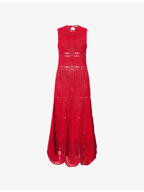 Erdem Flared Crochet Cotton Midi Dress