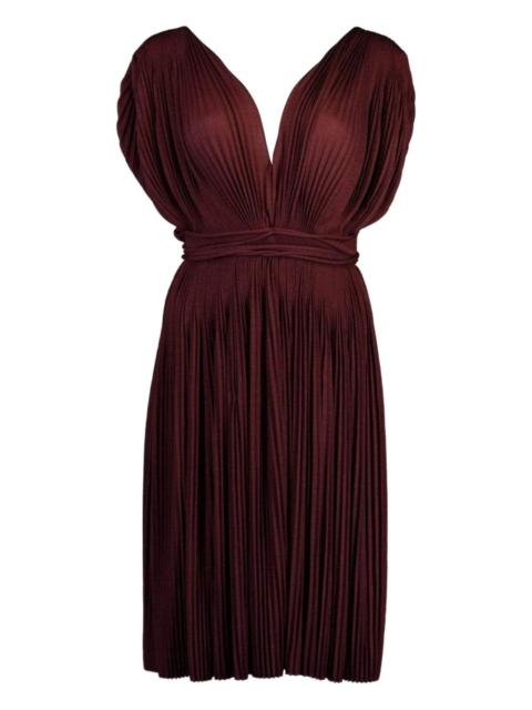 Alaïa V-neck pleated dress