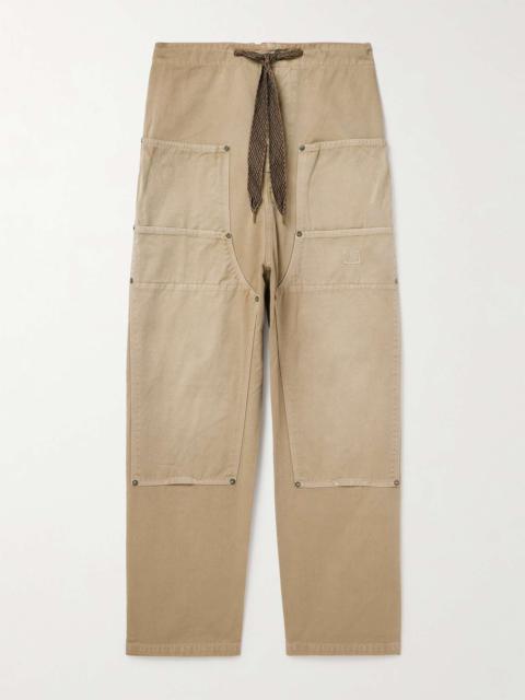 Katsuragi Wide-Leg Panelled Cotton-Twill Drawstring Trousers