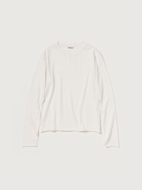 AURALEE BRUSHED ORGANIC COTTON CASHMERE JERSEY L/S TEE