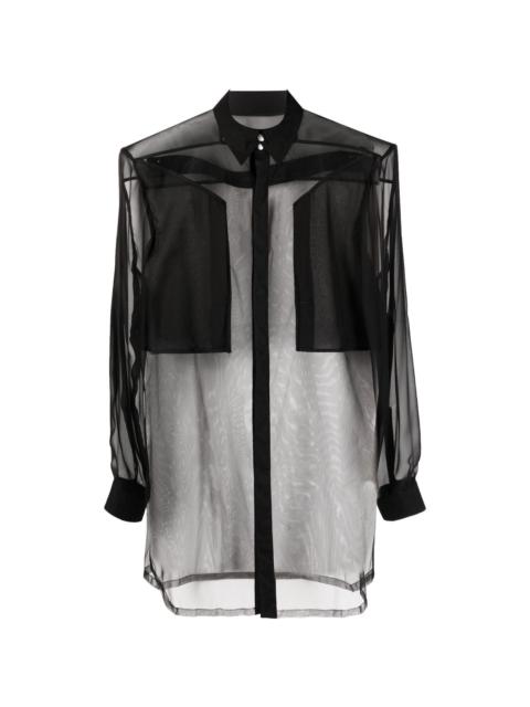 Rick Owens utility see-through shirt