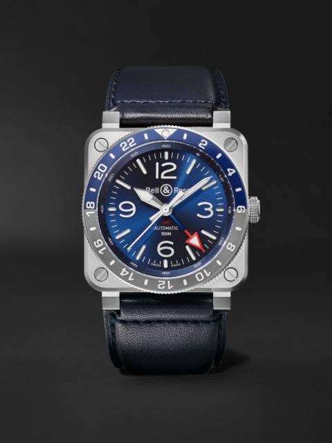 Bell & Ross BR 03-93 GMT BLUE Automatic Stainless Steel Watch, Ref. BR0393-BLU-ST/SCA Blue