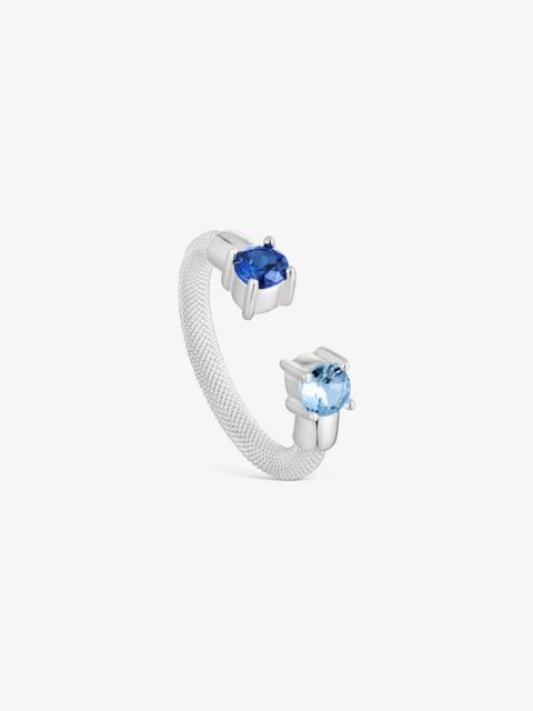 TOUS Silver and lab-grown spinel Open ring TOUS Mesh LGG