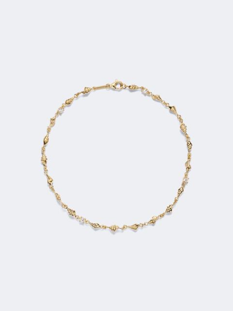 ANITA KO Shell By The Yard 18kt gold anklet with diamonds