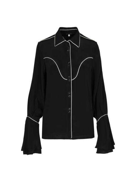 Black High Tides Piped Silk Shirt black