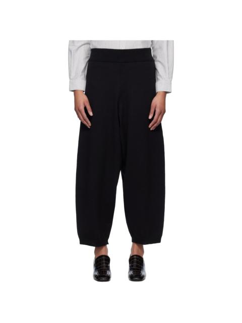 CORDERA Black Cotton Knitted Lounge Pants