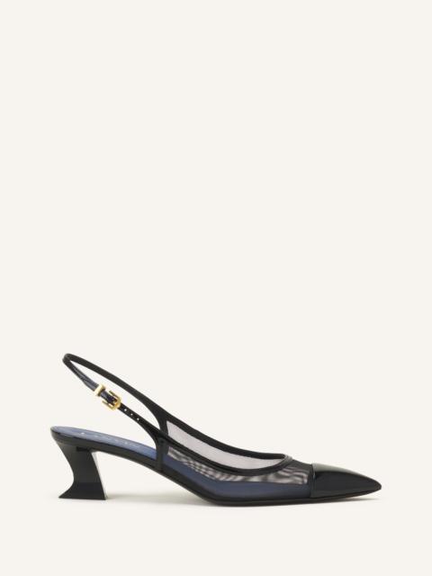 Lanvin NOCTURNE SLINGBACK IN MESH AND PATENT LEATHER