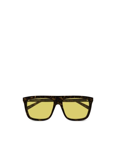 SAINT LAURENT tortoiseshell-effect square-frame sunglasses