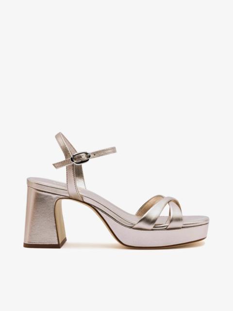 Larroudé Bianca Low Platform Sandal Dusky Gold Leather