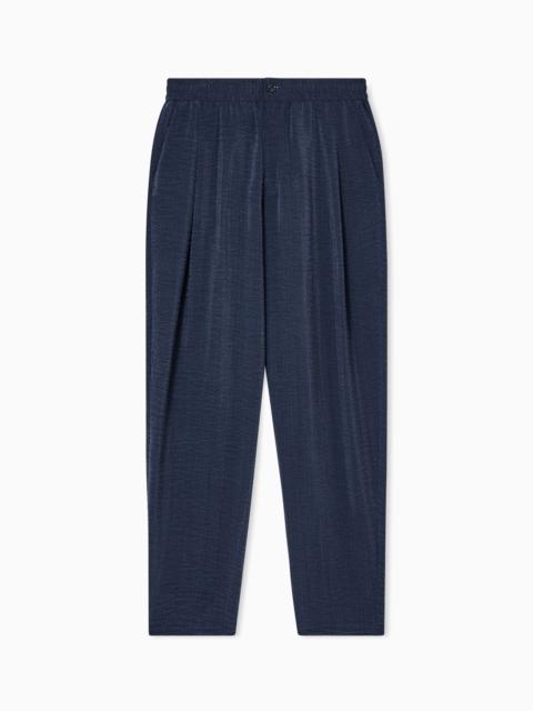 GIORGIO ARMANI JACQUARD CUPRO FLAT-FRONT TROUSERS