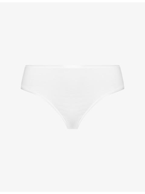 HANRO Seamless Midi cotton-jersey briefs