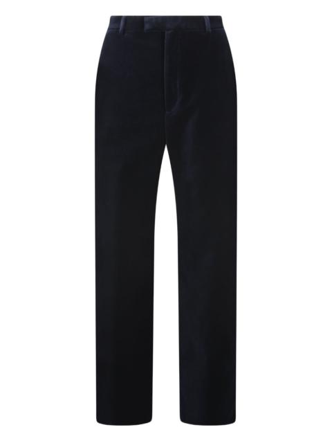GUCCI logo-embroidery velvet trousers