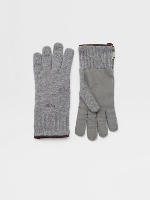 ZEGNA GREY OASI CASHMERE GLOVES