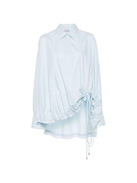 drawstring-hem cotton shirt