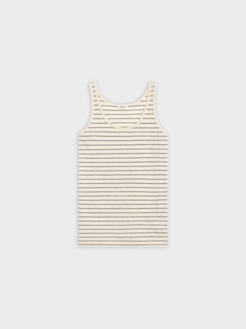 CELINE TANK TOP IN EMBROIDERED STRIPED COTTON