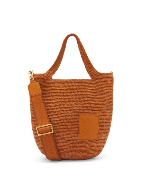 Mini Slit bag in raffia and calfskin