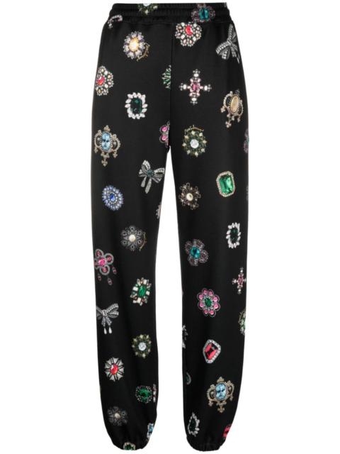 Moschino graphic-print straight-leg trousers