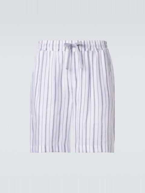 FEDELI Striped linen Bermuda shorts