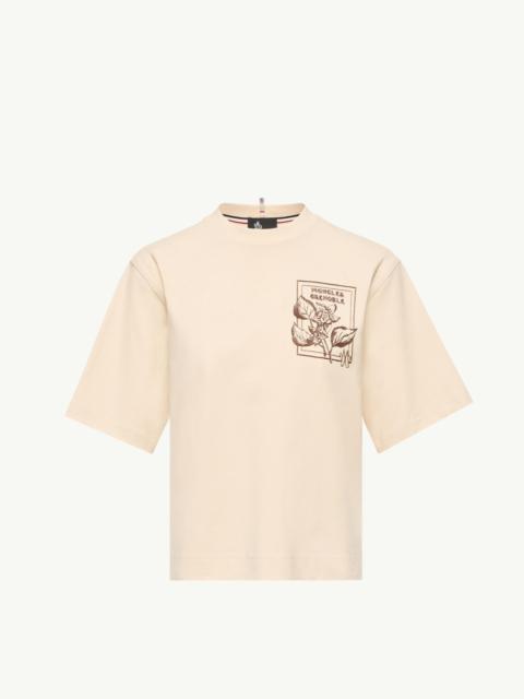 Moncler Grenoble Flower Print Cotton Blend T-Shirt